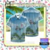 Evel Knievel Riding Motorcycle Palm Tree Blue Summer Shirts