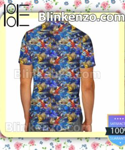 Fantasia Mickey Mouse Disney Cartoon Graphics Navy Summer Hawaiian Shirt, Mens Shorts a
