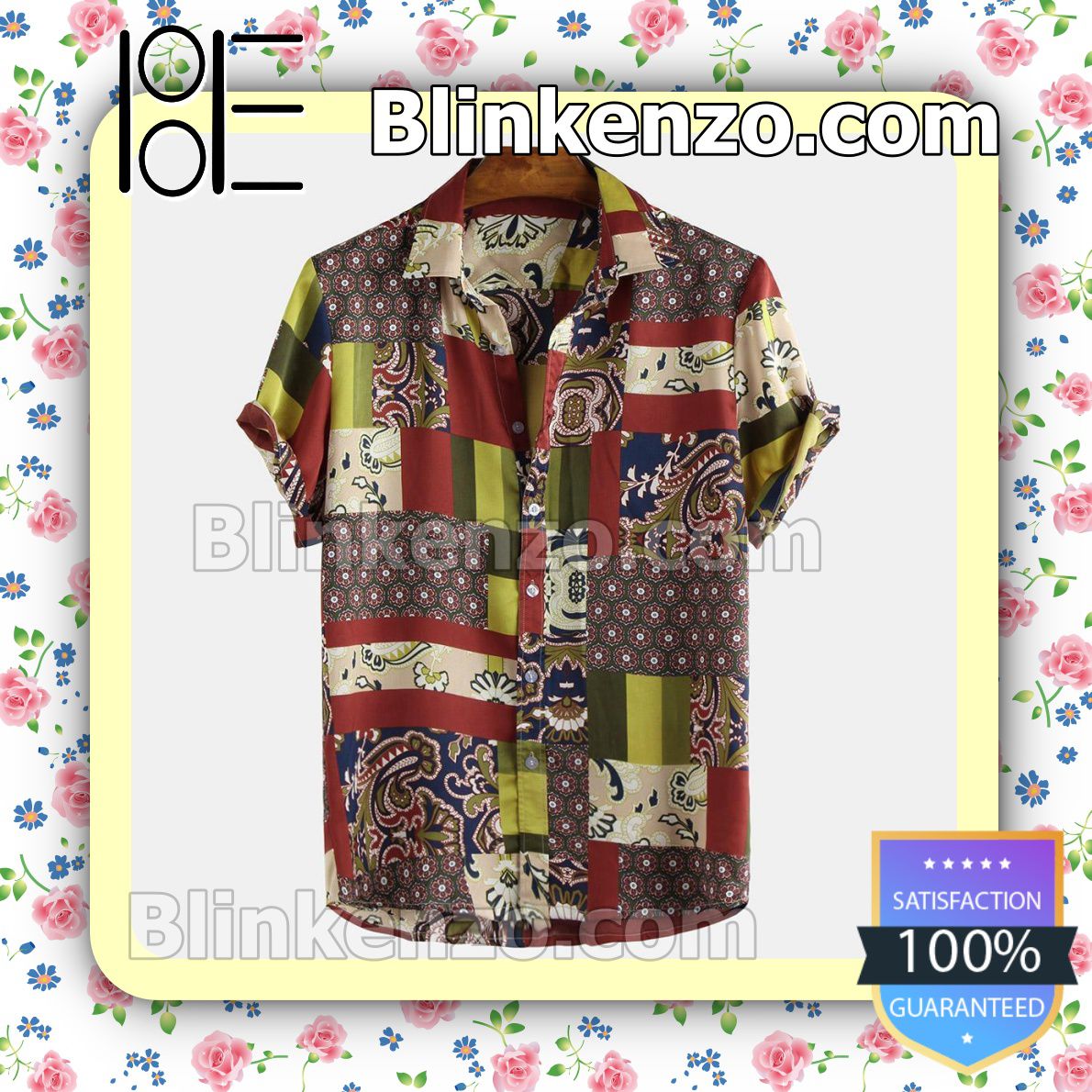 Fashion Colorful Leaf Printed Ethnic Summer Shirts