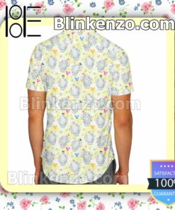 Festive Baymax Disney Cartoon Graphics Yellow Summer Hawaiian Shirt, Mens Shorts a