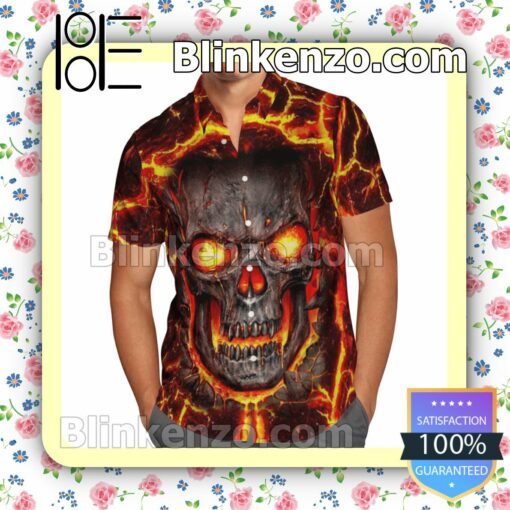 Fire Skull Skull Lovers Summer Shirts a