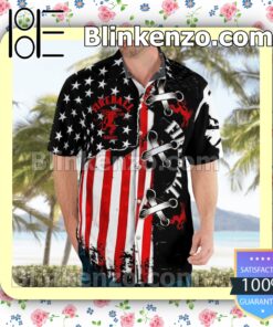 Fireball American Flag Color Summer Hawaiian Shirt b