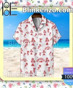 Fireball Palm Tree White Summer Hawaiian Shirt