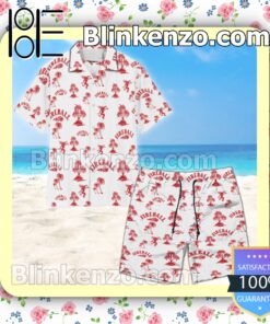 Fireball Palm Tree White Summer Hawaiian Shirt a