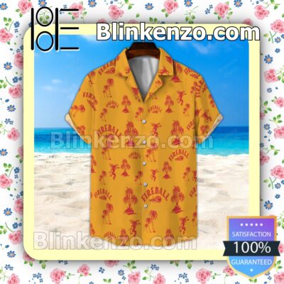 Fireball Palm Tree Yellow Summer Hawaiian Shirt