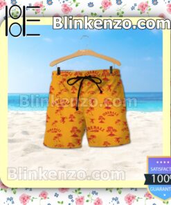Fireball Palm Tree Yellow Summer Hawaiian Shirt b