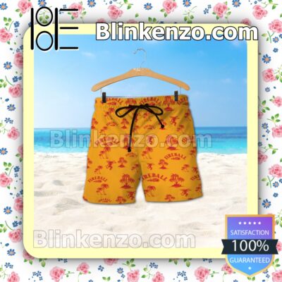 Fireball Palm Tree Yellow Summer Hawaiian Shirt b