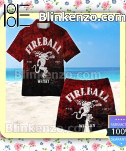 Fireball Red Hot Whisky Unisex Summer Hawaiian Shirt