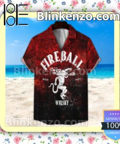 Fireball Red Hot Whisky Unisex Summer Hawaiian Shirt c
