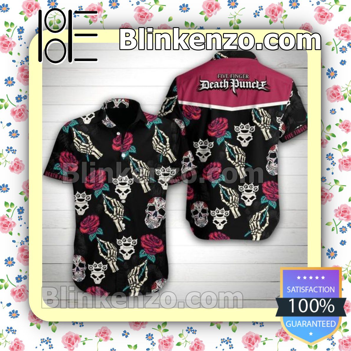 Best Five Finger Death Punch Skull Rose Black Summer Shirts
