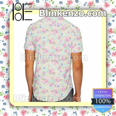 Floral Mouse Ears Easter Bunny Disney Cartoon Graphics Inspired Summer Hawaiian Shirt, Mens Shorts a