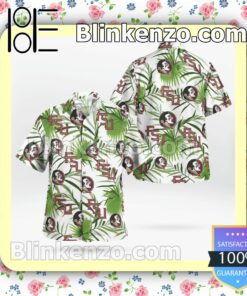 Florida State Seminoles Logo Flowery  Summer Hawaiian Shirt, Mens Shorts