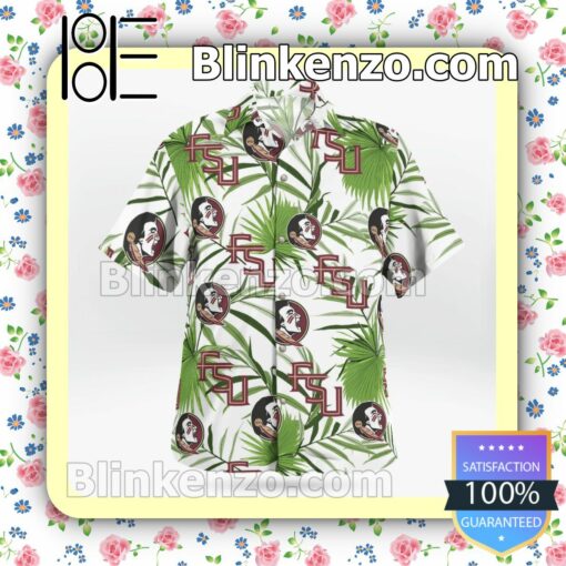 Florida State Seminoles Logo Flowery  Summer Hawaiian Shirt, Mens Shorts a