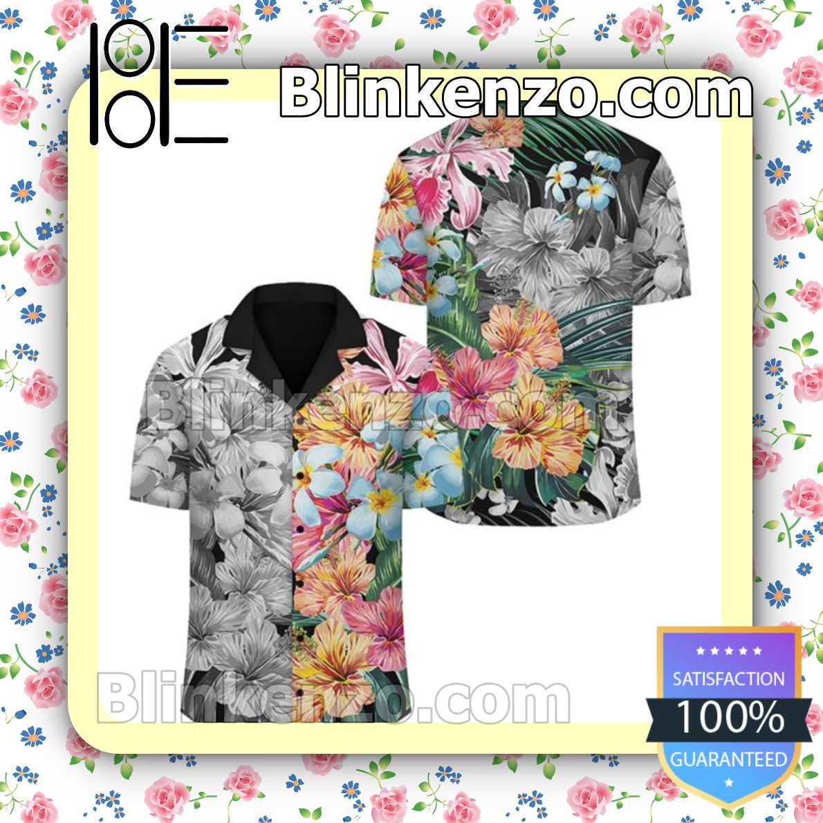 Fantastic Forest Tropical Hibiscus Flower Summer Shirts