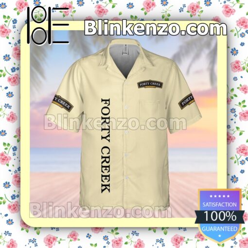 Forty Creek Light Yellow Summer Hawaiian Shirt a