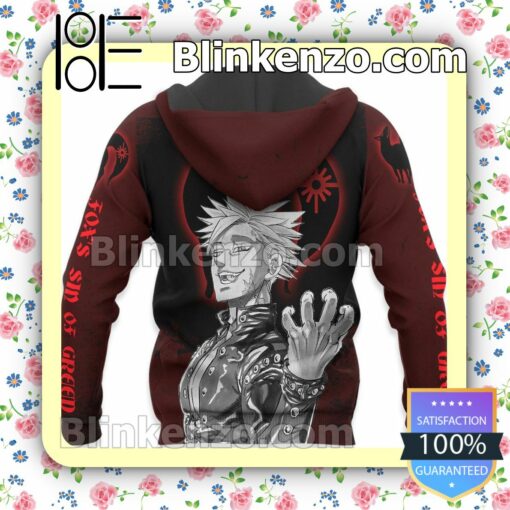 Fox's Sin of Greed Ban Anime Seven Deadly Sins Personalized T-shirt, Hoodie, Long Sleeve, Bomber Jacket x