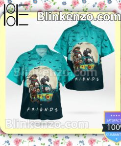 Friends Horror Characters On Hippie Bus Halloween Moon Summer Shirts