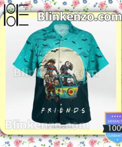 Friends Horror Characters On Hippie Bus Halloween Moon Summer Shirts a