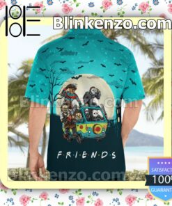 Friends Horror Characters On Hippie Bus Halloween Moon Summer Shirts c