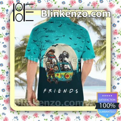 Friends Horror Characters On Hippie Bus Halloween Moon Summer Shirts c