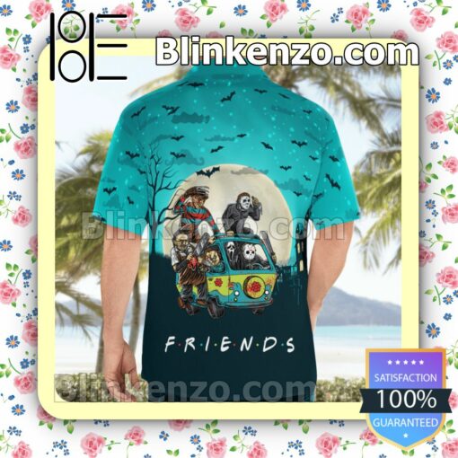 Friends Horror Characters On Hippie Bus Halloween Moon Summer Shirts c