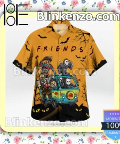 Friends Horror Characters On Hippie Bus Halloween Summer Shirts a