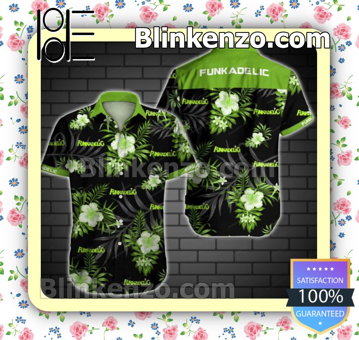 Perfect Funkadelic Neon Green Black Summer Shirts