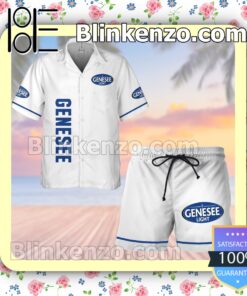 Genesee Light White Summer Hawaiian Shirt