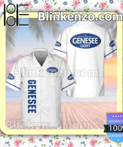 Genesee Light White Summer Hawaiian Shirt a