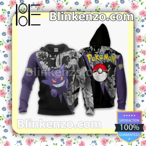 Gengar Anime Pokemon Mix Manga Personalized T-shirt, Hoodie, Long Sleeve, Bomber Jacket b