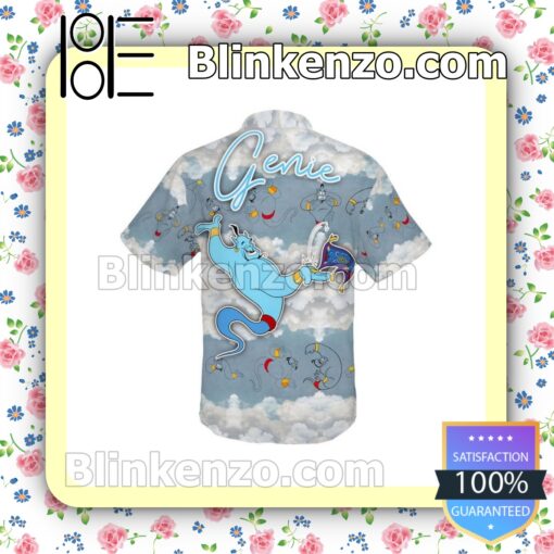 Genie Aladdin Disney Clouds Summer Hawaiian Shirt b