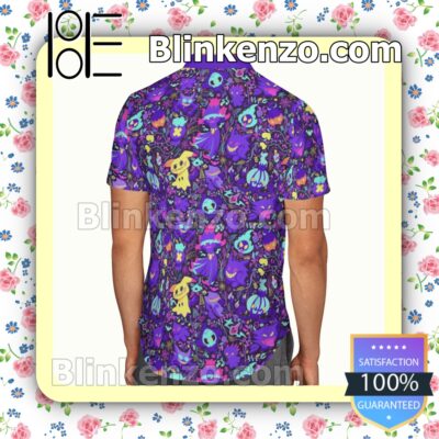 Ghost Type Pokemon Floral Pattern Purple Summer Hawaiian Shirt b