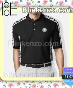 Gianni Versace Black White Pattern Embroidered Polo Shirts