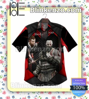 God Of War Kratos And Atreus Red And Black Summer Shirts