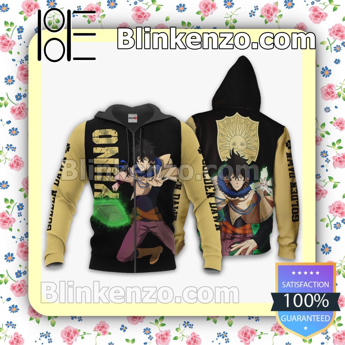 Golden Dawn Yuno Black Clover Anime Personalized T-shirt, Hoodie, Long Sleeve, Bomber Jacket