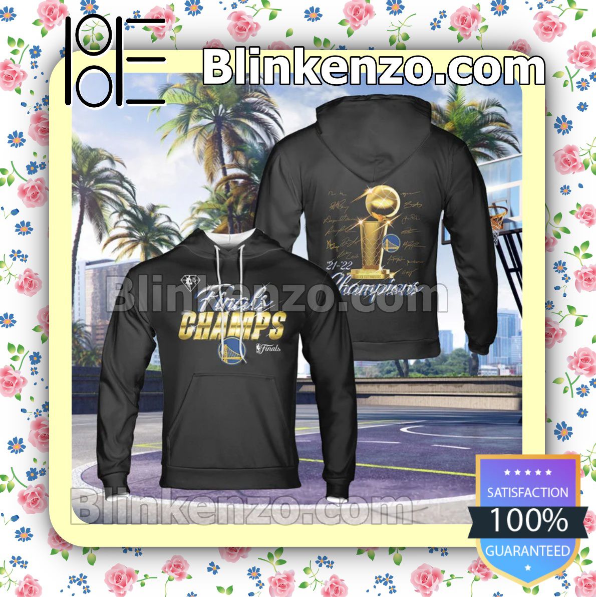 Adorable Golden State Warriors Finals Champs Cup Players Signatures Black Hoodies, Long Sleeve Shirt