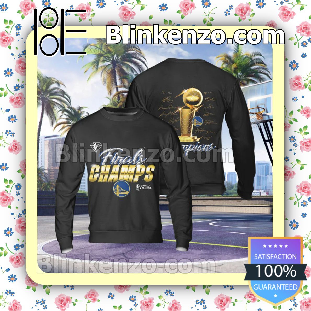 Near you Golden State Warriors Finals Champs Cup Players Signatures Black Hoodies, Long Sleeve Shirt