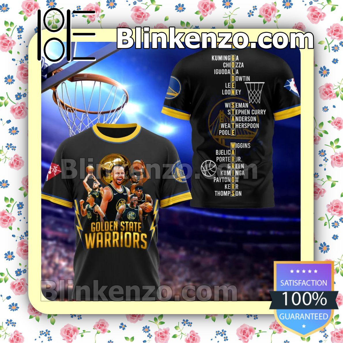 Funny Tee Golden State Warriors Players Name Black Hoodies, Long Sleeve Shirt