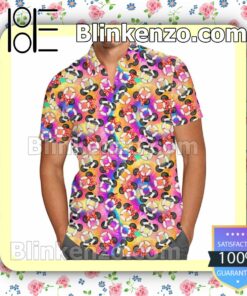Gone Overboard Captain Mickey Ear Pattern Disney Cartoon Graphics Rainbow  Summer Hawaiian Shirt, Mens Shorts