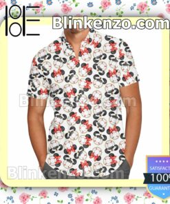 Gone Overboard In White Captain Mickey Ear Pattern Disney Cartoon Graphics White Summer Hawaiian Shirt, Mens Shorts