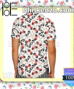 Gone Overboard In White Captain Mickey Ear Pattern Disney Cartoon Graphics White Summer Hawaiian Shirt, Mens Shorts a