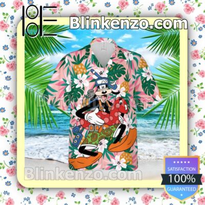 Goofy Dog The Diver Disney Cartoon Graphics Summer Hawaiian Shirt, Mens Shorts