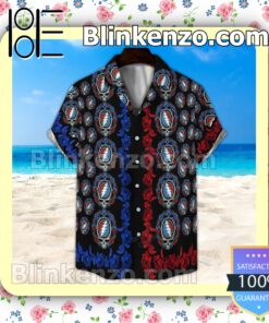 Grateful Dead And Rose Black Summer Hawaiian Shirt