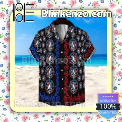 Grateful Dead And Rose Black Summer Hawaiian Shirt