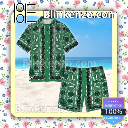 Grateful Dead And Rose Green Summer Hawaiian Shirt a