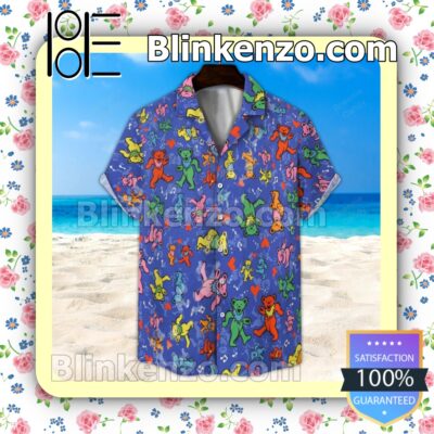Grateful Dead Bears Unisex Blue Summer Hawaiian Shirt