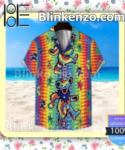 Grateful Dead Bears Vertical Tiedye Unisex Summer Hawaiian Shirt
