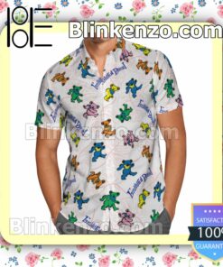 Grateful Dead Dancing Bears Leaf Print Summer Shirts a