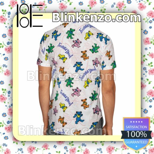 Grateful Dead Dancing Bears Leaf Print Summer Shirts b