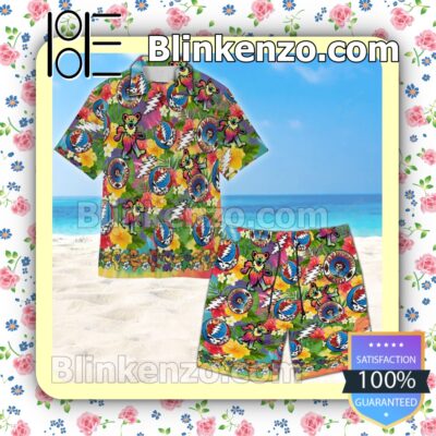 Grateful Dead Floral Summer Hawaiian Shirt c